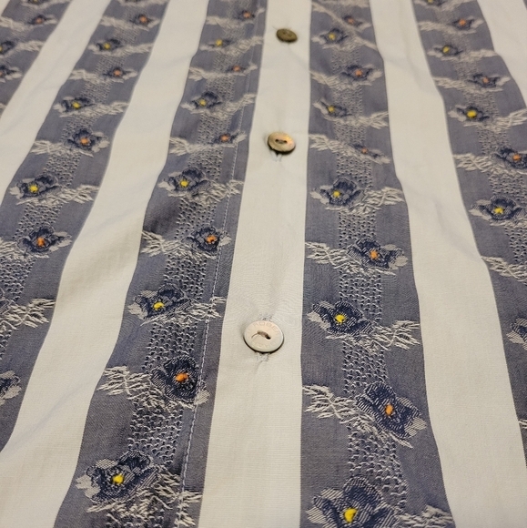 Robert Graham Men 3XL Flip Cuff Button Up Long Sleeve Shirt Stripes Roses Pearl - Picture 10 of 14